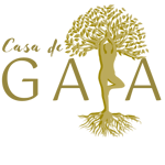 Casa de gaia logo dorado doble